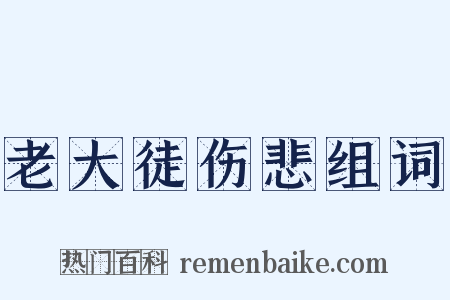 老大徒伤悲组词是什么意思的图片